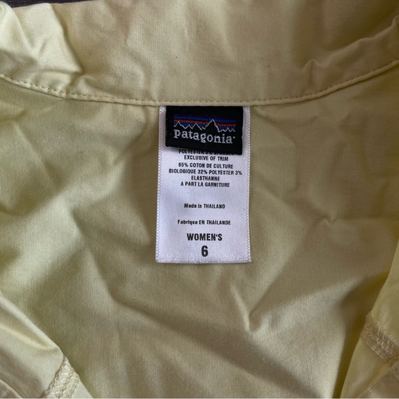 Patagonia Light Yellow Button Up Short Blouse 6 - Picture 8 of 13